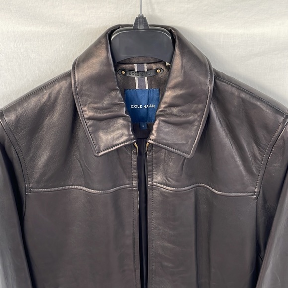 NWOT Cole Haan Leather Moto Jacket Size - Picture 5 of 13